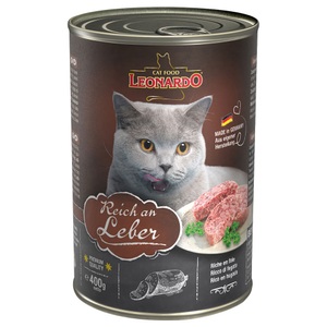 LEONARDO, Leonardo All Meat 6 x 400 g - Reich an Leber, Leonardo Cat Food Nassfutter Reich an Leber, 400 g