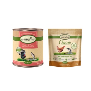 Lukullus, Lukullus Naturkost Adult Getreidefrei 6 x 800 g - Truthahn & Forelle, Lukullus Naturkost Adult Getreidefrei 6 x 800 g - Truthahn & Forelle