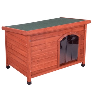 zooplus Exclusive, Spar-Komplettset: Hundehütte Woody Flachdach mit Isolierung - Größe S: B 85 x T 57 x H 58 cm, Hundehütte Woody Flachdach, Größe S - Größe S: B 85 x T 57 x H 58 cm