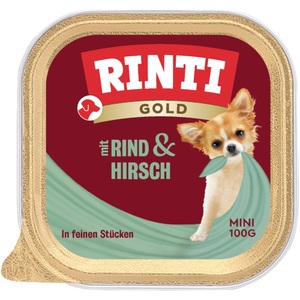 RINTI, RINTI Gold Mini 6 x 100 g - Hirsch & Rind, Rinti Gold Mini mit Hirsch und Rind (100g)