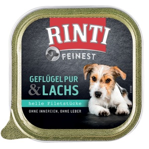 RINTI, RINTI Feinest 11 x 150 g - Geflügel & Lachs, Rinti Feinest mit Geflügel und Lachs (150g)