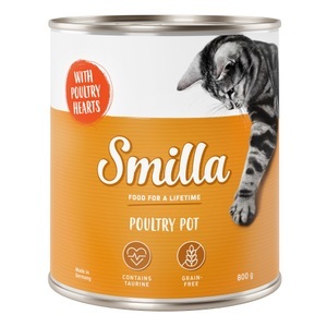 Smilla, Sparpaket Smilla Geflügeltöpfchen 24 x 800 g - zartes Geflügel mit Geflügelherzen, Smilla Geflügeltöpfchen 6 x 800 g - zartes Geflügel mit Geflügelherzen