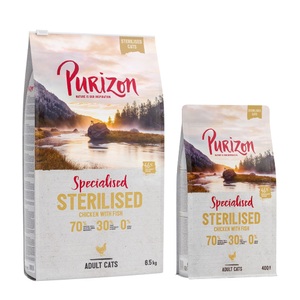 Purizon Cat, 6,5 kg Purizon Katzenfutter + gratis Katzenspielzeug! - Adult Sterilised Huhn & Fisch, 6,5 kg + 400 g gratis! Purizon 6,9 kg - Sterilised Adult Huhn & Fisch