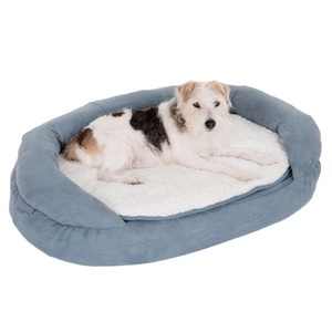 zooplus Exclusive, Hundebett Memory oval, grau-blau - L 100 x B 65 x H 22 cm