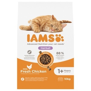 IAMS for Vitality Hairball Ausgewachsene Katzen Huhn - Sparpaket: 2 x 10 kg