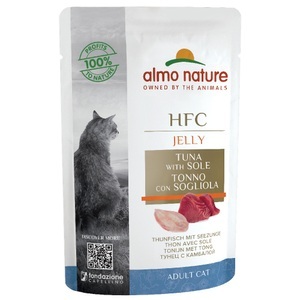 Almo Nature HFC, Sparpaket Almo Nature HFC Jelly Pouch 24 x 55 g - Thunfisch & Seezunge, Almo Nature HFC Jelly Thunfisch mit Seezunge, Nassfutter für Katzen (55g)