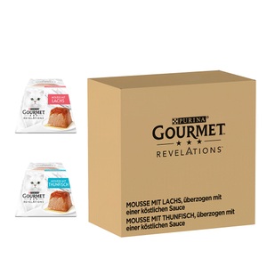Gourmet, Sparpaket Gourmet Revelations Mousse Katzenfutter 48 x 57 g - Lachs und Thunfisch, Sparpaket Gourmet Revelations Mousse 48 x 57 g - Lachs und Thunfisch