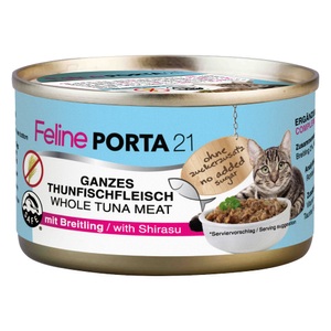 Porta 21, Feline Porta 21 Katzenfutter 6 x 90 g - Thunfisch mit Shrimps, Feline Porta 21 Katzenfutter 1 x 90 g - Thunfisch mit Shrimps