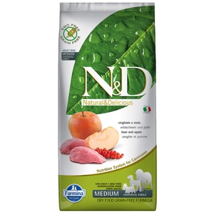 N&D Grain Free Dog, Farmina N&D Dog Boar and Apple Adult Medium & Maxi - Sparpaket: 2 x 12 kg, Farmina N&D Prime Wildschwein und Apfel - 12 kg