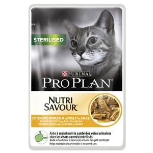 Pro Plan, Pro Plan Sterilised 6 x 85 g - Huhn, Purina Pro Plan Nassfutter Nutrisavour Sterilised Huhn in Sosse, 85 g