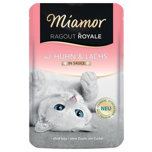 Miamor, Miamor Ragout Royale in Soße 22 x 100 g - Huhn & Lachs, Sparpaket Miamor Ragout Royale in Sosse 22 x 100 g - Huhn & Lachs