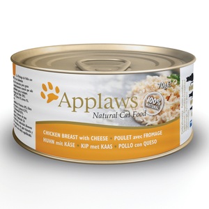 Applaws, Mega-Sparpaket: 48 x 70 g Applaws Katzenfutter - Hühnchenbrust & Käse (in Brühe), Applaws in Brühe 6 x 70 g - Hühnchenbrust & Käse