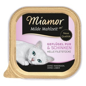 Miamor, Miamor Milde Mahlzeit 6 x 100 g - Geflügel Pur & Schinken, Miamor Milde Mahlzeit 6 x 100 g - Geflügel Pur & Schinken