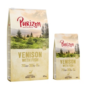Purizon Cat, Purizon Adult Hirsch & Fisch - getreidefrei - Sparpaket: 2 x 6,5 kg, Purizon Original Hirsch mit Fisch - getreidefrei - 6,5 kg