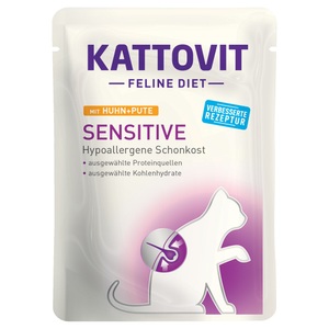Kattovit, Kattovit Sensitive Pouch - 24 x 85 g Huhn & Pute, Kattovit Nassfutter Sensitive Huhn und Pute, 85 g