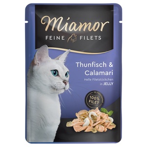 Miamor, Miamor Feine Filets in Jelly 6 x 100 g - Thunfisch & Calamari, Miamor Feine Filets Thun und Calamari (100g)