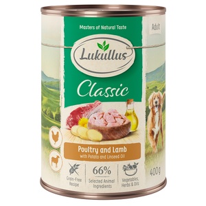Lukullus, Lukullus Naturkost Einzeldose 1 x 400 g - Geflügel & Lamm (getreidefrei), Lukullus Naturkost Einzeldose 1 x 400 g - Geflügel & Lamm (getreidefrei)
