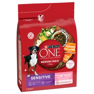 Purina One, Purina ONE Medium/Maxi Sensitive Lachs - Sparpaket: 2 x 2,5 kg, Purina ONE Medium/Maxi Sensitive Lachs - 2,5 kg