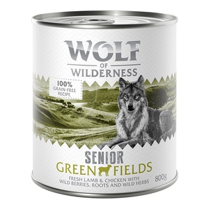 Wolf of Wilderness, Wolf of Wilderness Senior 6 x 800 g - Green Fields - Lamm & Huhn, Wolf of Wilderness Senior - Duo-Protein 6 x 800 g - Green Fields - Lamm & Huhn