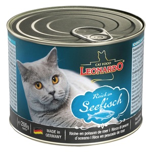 LEONARDO, Leonardo All Meat 6 x 200 g - Reich an Seefisch, Leonardo Cat Food Nassfutter Seefisch, 200 g