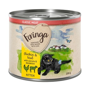 Feringa, Feringa Kitten 6 x 200 g - Huhn & Kalb, Feringa Classic Meat Menü Kitten 6 x 200 g - Huhn & Kalb