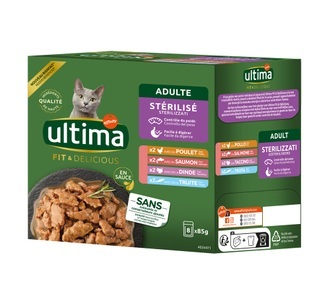 Affinity Ultima, Ultima Sterilized Katze 8 x 85 g - Mix I (Huhn, Truthahn, Lachs, Forelle), Ultima Sterilized Katze 8 x 85 g - Mix I (Huhn, Truthahn, Lachs, Forelle)