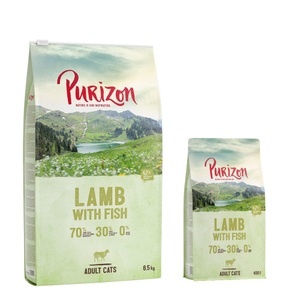 Purizon Cat, 6,5 kg Purizon Katzenfutter + gratis Katzenspielzeug! - Adult Lamm & Fisch, Purizon Original Lamm mit Fisch - getreidefrei - 6,5 kg