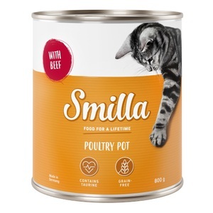 Smilla, Sparpaket Smilla Geflügeltöpfchen 24 x 800 g - zartes Geflügel mit Rind, 