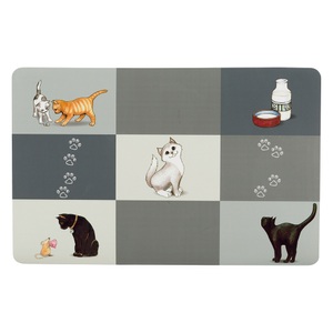 Trixie, Trixie Patchwork Cat Napfunterlage - L 44 × B 28 cm, Trixie Patchwork Cat Napfunterlage - L 44 × B 28 cm