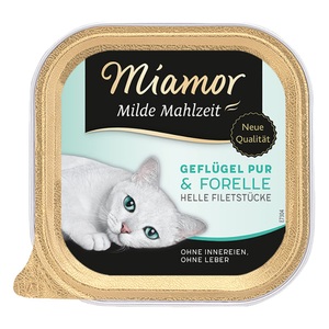 Miamor, Miamor Milde Mahlzeit 6 x 100 g - Geflügel Pur & Forelle, Miamor Milde Mahlzeit 6 x 100 g - Geflügel Pur & Forelle