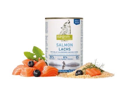 Isegrim, Sparpaket Isegrim Adult 24 x 400 g - Lachs mit Hirse, Blaubeeren und Wildkräutern, 