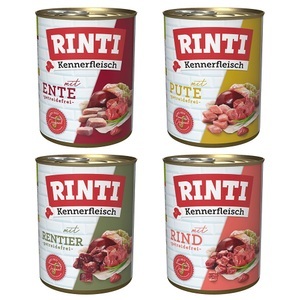 RINTI, Sparpaket RINTI Kennerfleisch 12 x 800 g - Mix 2, RINTI Kennerfleisch Mix 12 x 800 g - Mixpaket 2