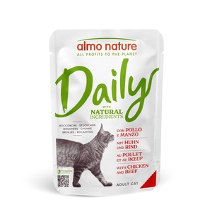 Almo Nature Daily Menu, Almo Nature Daily Menu Pouch 6 x 70 g - Huhn & Rind, Almo Nature Daily mit Huhn und Rind, Nassfutter für Katzen (70g)