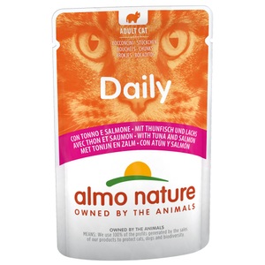 Almo Nature Daily Menu, Almo Nature Daily Menu Pouch 6 x 70 g - Thunfisch & Lachs, Almo Nature Daily mit Thunfisch und Lachs, Nassfutter für Katzen (70g)