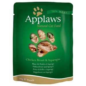 Applaws, Applaws Katzenfutter Sparpaket 48 x 70 g im Pouch - Hühnerbrust mit Spargel, Applaws Pouch Chicken Breast & Asparagus 12x70g