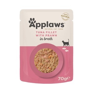 Applaws, Applaws Katzenfutter Sparpaket 48 x 70 g im Pouch - Thunfisch mit Pazifik-Garnelen, 10 + 2 gratis! Applaws Pouch 12 x 70 g - mit Brühe: Thunfisch mit Pazifik-Garnelen