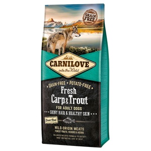 Carnilove, Carnilove Trockenfutter Dog Adult, Carnilove Fresh Adult Karpfen, Forelle für Hunde - 12 kg