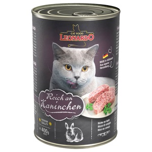 LEONARDO, Leonardo All Meat 6 x 400 g - Reich an Kaninchen, Leonardo Cat Food Nassfutter Kaninchen, 400 g