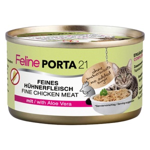 Porta 21, Feline Porta 21 Katzenfutter 6 x 90 g - Hühnerfleisch mit Aloe, Gemischtes Probierpaket 6 x 90 g Porta 21 - Getreidefreies Mixpaket