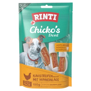 RINTI, RINTI Extra Chicko Dent Huhn Medium - 150 g, RINTI Chicko Dent Kaustreifen mit Huhn, Medium, 6 Stück, 150 g