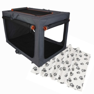 bitiba, Faltbare Nylonbox Alu deluxe - Größe XL: B 71 x T 106 x H 68,5 cm, Sparset! Faltbare Nylonbox Alu deluxe + Fleecedecke Pawty - Größe XL + Decke L 100 x B 70 cm
