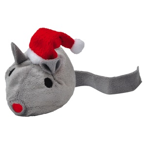 Aumüller, Aumüller Katzenspielzeug Baldi-Maus - 3 Stück, Aumüller Katzenspielkissen Baldi-Maus mit Nikolausmütze - 1 Stück