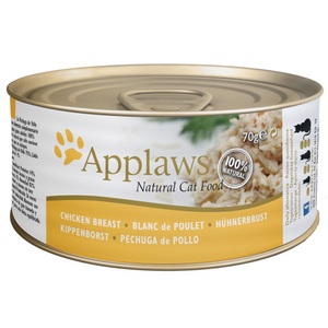 Applaws, 24 x 70 g Applaws Nassfutter in Brühe & Gelee + 30 g Cat Tuna Loin gratis! - Hühnchenbrust in Brühe, Applaws in Brühe 6 x 70 g - Hühnchenbrust
