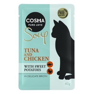Cosma, Cosma Soup 12 x 40 g Thunfisch und Hühnchen mit Süßkartoffel, Cosma Soup 12 x 40 g - Thunfisch & Hühnchen mit Süsskartoffel