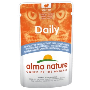 Almo Nature Daily Menu, Almo Nature Daily Menu Pouch 6 x 70 g - Kabeljau und Shrimps, Almo Nature Daily mit Kabeljau und Garnelen, Nassfutter für Katzen (70g)
