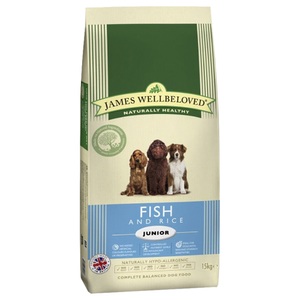 James Wellbeloved, Zum Sonderpreis! James Wellbeloved Hundefutter Trocken 2 kg / 10 kg / 15 kg - Junior Fisch & Reis (15 kg), 
