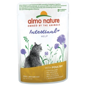 Almo Nature Functional, Almo Nature Sensitive Pouch mit Geflügel - 6 x 70 g, Almo Nature Intestinal Help mit Geflügel, Nassfutter für Katzen (70g)