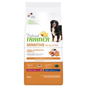 Trainer Natural Sensitive, Trainer Natural Sensitive No Gluten Adult Medium/Maxi mit Lachs - 2 x 12 kg, Natural Trainer Sensitive Adult Medium & Maxi mit Lachs - 12 kg