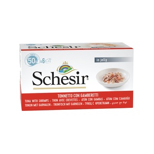 Schesir, Sparpaket Schesir Small in Gelee 24 x 50 g - Thunfisch mit Garnelen, Schesir 6x50g