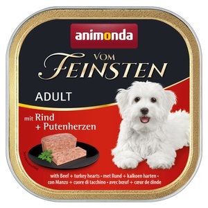 Animonda Vom Feinsten, Sparpaket Animonda vom Feinsten 24 x 150 g - Getreidefrei: Rind & Putenherzen, Animonda Vom Feinsten Adult getreidefrei 6 x 150 g - Rind & Putenherzen